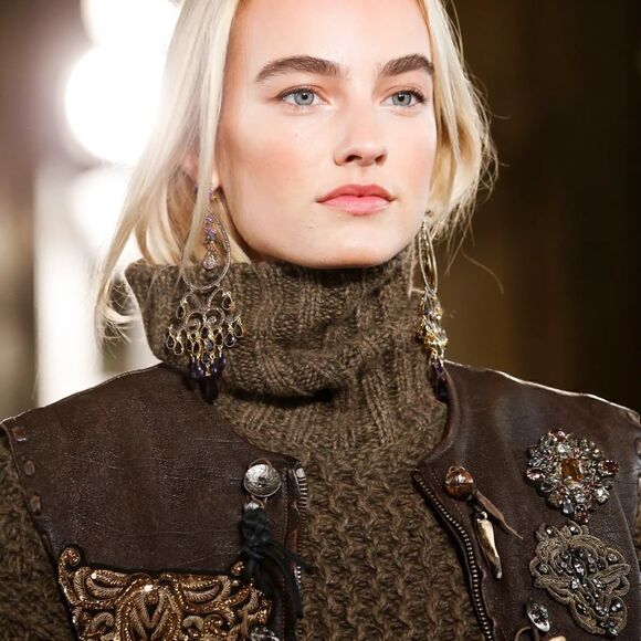 Ralph Lauren Runway Fall '18 Licia Italian Leather Crystal Gecko Oxfords - Picture 9 of 16